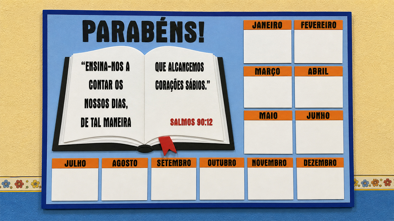 Cartaz - Aniversariantes formato Bíblia